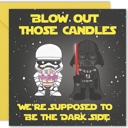 Cult Kitty - "Supposed To Be The Dark Side" - Lustige Geburtstagskarte für Ihn - Geburtstagskarte für Sie - Star Wars Geburtstagskarte - Papa Geburtstagskarte - Karten für Ehemann von Cult Kitty