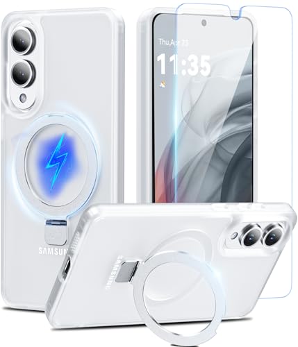 Cum2giff Hülle für Samsung Galaxy S25 Edge Hülle mit Ständer, Magnetische Schutzhülle, Kompatibel mit MagSafe, Durchscheinend Matt Stoßfeste Handyhülle Samsung S25 Edge Case, Weiß Cum2giff Hülle für Samsung Galaxy S25 Edge Hülle mit Ständer, Magnetische Schutzhülle, Kompatibel mit MagSafe, Durchscheinend Matt Stoßfeste Handyhülle Samsung S25 Edge Case, Weiß von Cum2giff