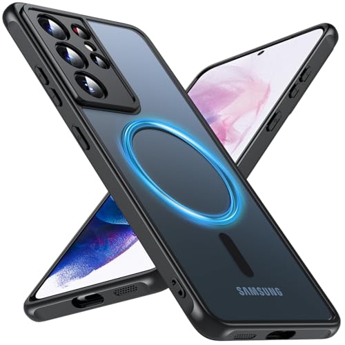 Cum2giff Magnetische Schutzhülle für Samsung Galaxy S21 Ultra, kompatibel mit Magsafe, stoßfest, Fallschutz in Militärqualität, durchscheinend, matt, schlank, robust, stoßfest, für S21 Ultra 17,3 cm Cum2giff Magnetische Schutzhülle für Samsung Galaxy S21 Ultra, kompatibel mit Magsafe, stoßfest, Fallschutz in Militärqualität, durchscheinend, matt, schlank, robust, stoßfest, für S21 Ultra 17,3 cm von Cum2giff