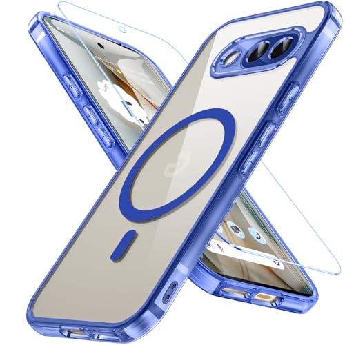 Cum2giff Schutzhülle für Google Pixel 9A, kompatibel mit MagSafe, transparent, dünn, stoßfest, mit Displayschutzfolie, Anti-Fingerabdruck und Anti-Kratzer für Pixel 9A, Blau Cum2giff Schutzhülle für Google Pixel 9A, kompatibel mit MagSafe, transparent, dünn, stoßfest, mit Displayschutzfolie, Anti-Fingerabdruck und Anti-Kratzer für Pixel 9A, Blau von Cum2giff