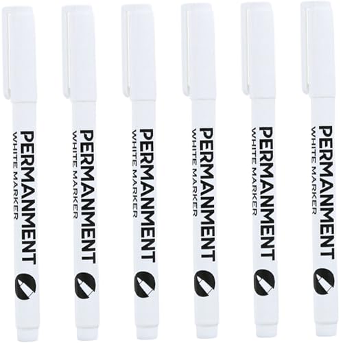 Cunlvyyds Weiße Lackmarker 6PCS-Basis der weißen Farbe mit weißem Farben 1 mm Schnellrocknen Stift wasserdichtem Dauermarkierungen für Holz, Metall, Stoff, Kunststoff und Glas, Marker Cunlvyyds Weiße Lackmarker 6PCS-Basis der weißen Farbe mit weißem Farben 1 mm Schnellrocknen Stift wasserdichtem Dauermarkierungen für Holz, Metall, Stoff, Kunststoff und Glas, Marker von Cunlvyyds
