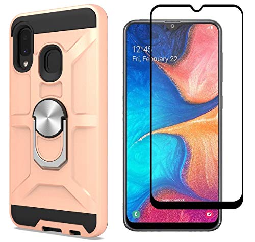 Cuoqing Hülle für Samsung Galaxy A20e, Samsung A20e Hülle 360 Grad Ring Handy Hüllen Bumper Schutzhülle Hull für Samsung Galaxy A20e Handyhülle, Rose Gold von Cuoqing