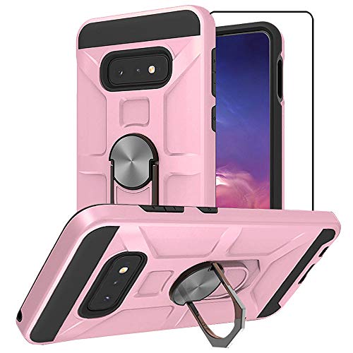 Cuoqing Hülle für Samsung Galaxy S10 Lite Handyhülle mit Panzerglas Schutzfolie, Stoßfest Schlank Silikon 360 Grad Schutz Mit Ständer für Samsung Galaxy S10 Lite (Roségold) von Cuoqing