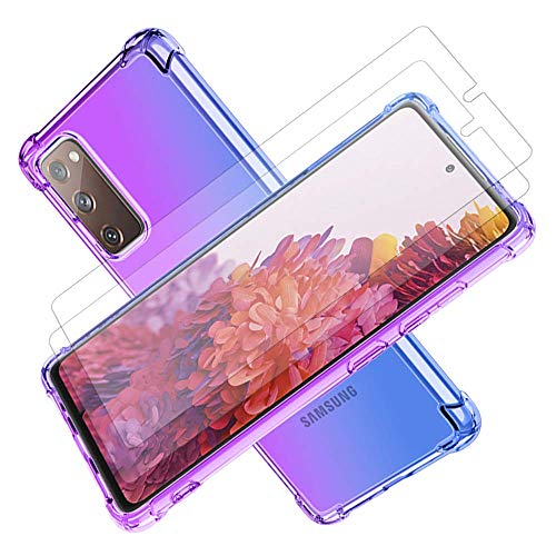 Cuoqing Hülle für Samsung Galaxy S20 FE, Samsung S20 FE Hülle, S20 FE Hull klar Anti-Kratzer Schock-Absorption Sanft Silikon TPU Handyhülle für Samsung Galaxy S20 FE,Purple/Blue von Cuoqing