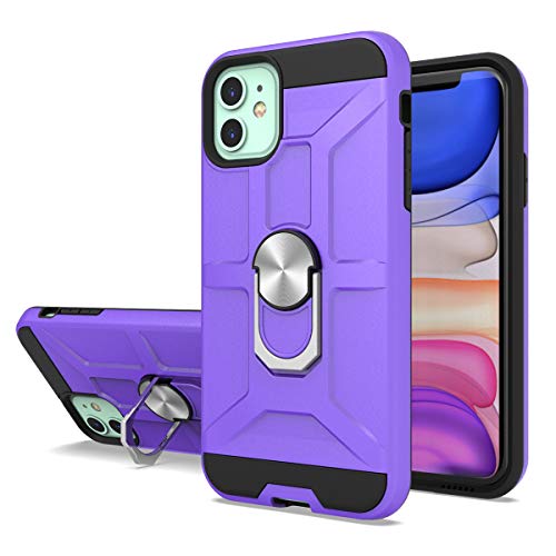 Cuoqing Hülle für iPhone 11, iPhone 11 Hülle, iPhone 11 Hull 360 Grad Ring Handy Hüllen Hull Bumper Schutzhülle Case für iPhone 11,Purple von Cuoqing