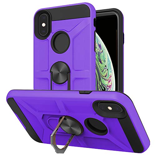 Cuoqing Hülle für iPhone XS, iPhone X Hülle, iPhone XS Hull 360 Grad Ring Handy Hüllen Hull Bumper Schutzhülle Case für iPhone XS/iPhone X Handyhülle,Purple von Cuoqing