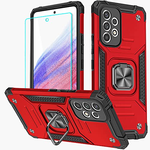 Cuoqing Samsung A53 5G Hülle, Samsung Galaxy A53 5G Hülle Mit HD Handy-Schutzfolie 360 Grad Drehung Fingerring Ständer Armor Stoßfest Handyhülle Silikon Hülle Hull für Samsung Galaxy A53 5G Cuoqing Samsung A53 5G Hülle, Samsung Galaxy A53 5G Hülle Mit HD Handy-Schutzfolie 360 Grad Drehung Fingerring Ständer Armor Stoßfest Handyhülle Silikon Hülle Hull für Samsung Galaxy A53 5G von Cuoqing
