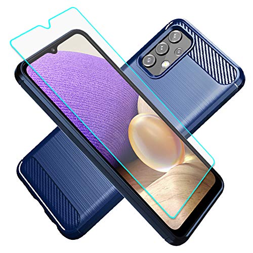 Cuoqing Samsung Galaxy A32 Hülle, Samsung Galaxy A32 Hülle mit HD Schutzfolie Stoßfeste Ultradünne Leichte Handyhülle Einfache Kratzfeste Schutzhülle kompatibel für Samsung Galaxy A32 , Blau von Cuoqing