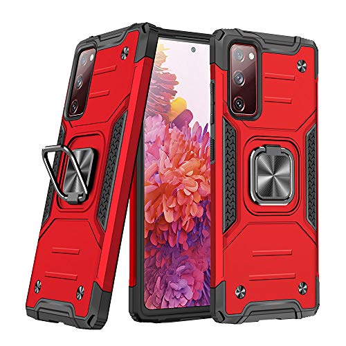 Cuoqing Samsung Galaxy S20 FE Hülle, Handyhülle Samsung S20 FE, [Military Grade Schutz] 360 Grad Drehung Fingerring Ständer Armor Stoßfest Handyhülle Silikon Hüllen Hull für Samsung Galaxy S20 FE,Red von Cuoqing