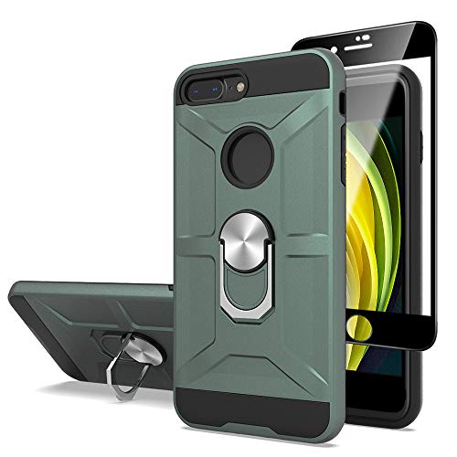 Cuoqing iPhone SE (2020) Hülle, Handyhülle for iPhone 8, iPhone 7 Hülle 360 Grad Ring Handy Hüllen Hull Bumper Schutzhülle Case für iPhone SE 2020/iPhone 8/iPhone 7 Handyhülle,Dark Green von Cuoqing