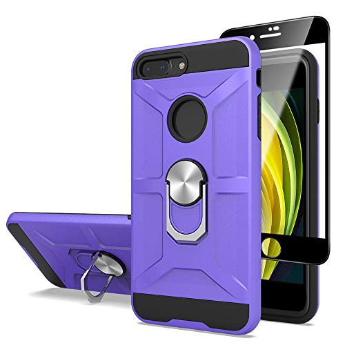 Cuoqing iPhone SE (2020) Hülle, Handyhülle for iPhone 8, iPhone 7 Hülle 360 Grad Ring Handy Hüllen Hull Bumper Schutzhülle Case für iPhone SE 2020/iPhone 8/iPhone 7 Handyhülle,Purple von Cuoqing