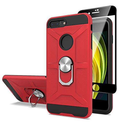 Cuoqing iPhone SE (2020) Hülle, Handyhülle for iPhone 8, iPhone 7 Hülle 360 Grad Ring Handy Hüllen Hull Bumper Schutzhülle Case für iPhone SE 2020/iPhone 8/iPhone 7 Handyhülle,Red von Cuoqing