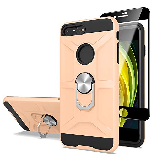 Cuoqing iPhone SE (2020) Hülle, Handyhülle for iPhone 8, iPhone 7 Hülle 360 Grad Ring Handy Hüllen Hull Bumper Schutzhülle Case für iPhone SE 2020/iPhone 8/iPhone 7 Handyhülle,Rose Gold von Cuoqing