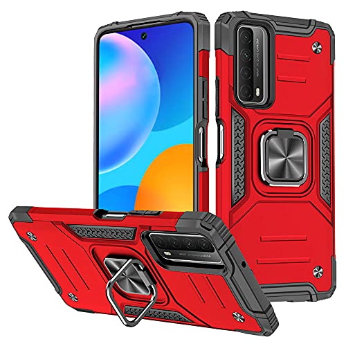 P Smart 2021 Hülle,Huawei P Smart 2021 Hülle Mit HD Handy-Schutzfolie 360 Grad Drehung Fingerring Ständer Armor Stoßfest Handyhülle Silikon Hülle Hull für Huawei P Smart 2021 (P Smart 2021 Hülle+rot) P Smart 2021 Hülle,Huawei P Smart 2021 Hülle Mit HD Handy-Schutzfolie 360 Grad Drehung Fingerring Ständer Armor Stoßfest Handyhülle Silikon Hülle Hull für Huawei P Smart 2021 (P Smart 2021 Hülle+rot) von Cuoqing
