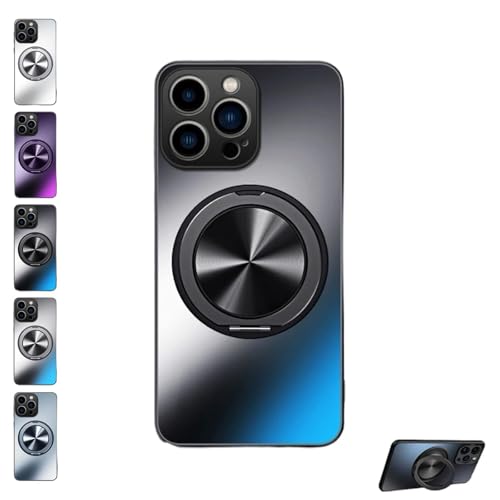 CupitiDU Ring-Hartschalen-Schutzhülle für iPhone, ultradünn, weich, kratzfest, stoßfest, für iPhone 16, 15, 14, 13 Pro Max (Schwarz, 14 Pro) von CupitiDU