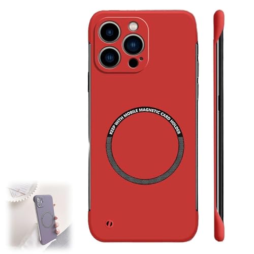 CupitiDU Ultradünne, rahmenlose Schutzhülle aus Polycarbonat für iPhone, minimalistisch, schlanke Passform, aber schützende, stoßfeste Schutzhülle für iPhone 16/15/14/13/12/11 Promax (Rot, für iPhone CupitiDU Ultradünne, rahmenlose Schutzhülle aus Polycarbonat für iPhone, minimalistisch, schlanke Passform, aber schützende, stoßfeste Schutzhülle für iPhone 16/15/14/13/12/11 Promax (Rot, für iPhone von CupitiDU