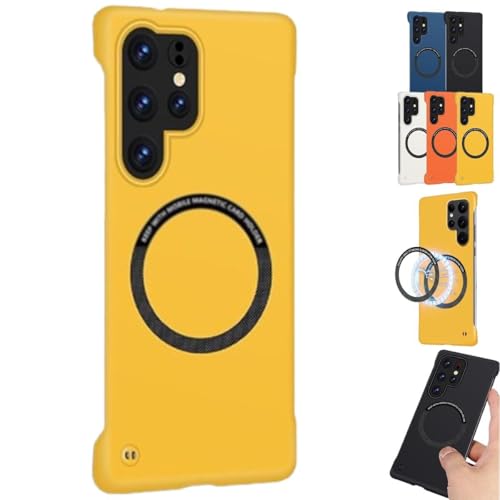 Ultradünne, rahmenlose Polycarbonat-Schutzhülle für Samsung, stoßfest, vollständiger Kameraschutz für Samsung-Serie (Gelb, für S10 Plus) von CupitiDU
