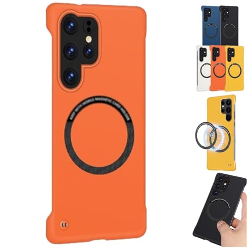 Ultradünne, rahmenlose Polycarbonat-Schutzhülle für Samsung, stoßfest, vollständiger Kameraschutz für Samsung-Serie (Orange, für S20 Ultra) von CupitiDU