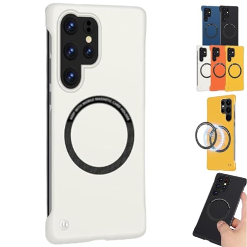 Ultradünne, rahmenlose Polycarbonat-Schutzhülle für Samsung, stoßfest, vollständiger Kameraschutz für Samsung-Serie (Weiß, für S25 Ultra) von CupitiDU