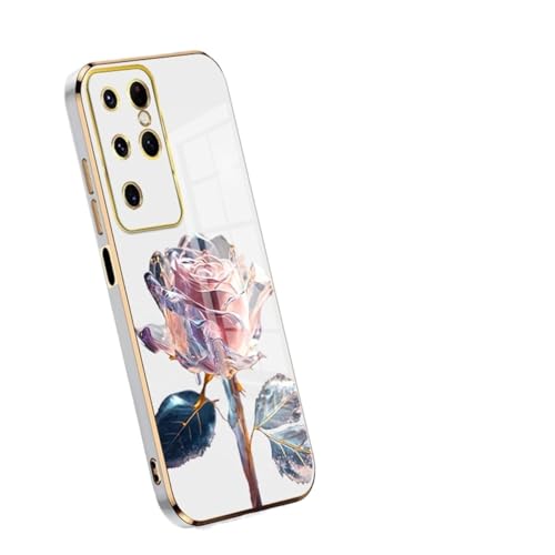 Weiche Schutzhülle für Samsung Galaxy, schlank, stoßfest, transparent, Blumenmuster, TPU-Schutzhülle, für S25, S24, S23 Ultra Plus, Weiß, für S23 Ultra Weiche Schutzhülle für Samsung Galaxy, schlank, stoßfest, transparent, Blumenmuster, TPU-Schutzhülle, für S25, S24, S23 Ultra Plus, Weiß, für S23 Ultra von CupitiDU