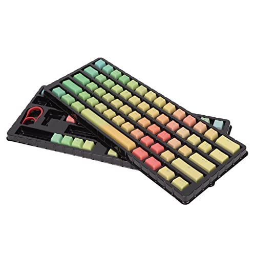 Cuque Farbverlauf-Tastenkappen, Regenbogen-Tastenkappen, gebogenes Layout, ergonomisches Design für mechanische Tastaturen für 108/104/87/61-Tasten-Tastaturen von Cuque