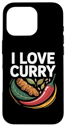 I Love Curry Kurkuma Chili Leaf Art Hülle für iPhone 16 Pro von Curry Enthusiasts Turmeric Spice Fans