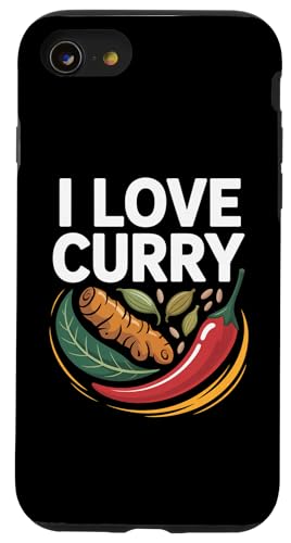 I Love Curry Kurkuma Chili Leaf Art Hülle für iPhone SE (2020) / 7 / 8 von Curry Enthusiasts Turmeric Spice Fans