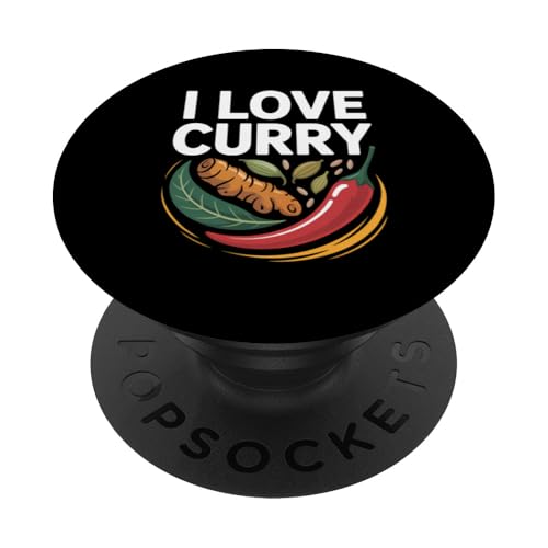 I Love Curry Kurkuma Chili Leaf Art PopSockets Klebender PopGrip I Love Curry Kurkuma Chili Leaf Art PopSockets Klebender PopGrip von Curry Enthusiasts Turmeric Spice Fans