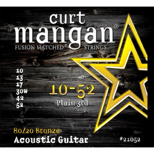 Curt Mangan 80/20 Bronze 10-52 Plain Third Steel-String Acoustic Guitar Strings von Curt Mangan