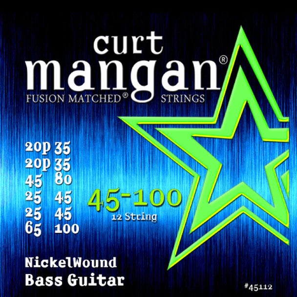 Curt Mangan Nickel Wound 45-100 12-String Short Scale Electric Bass Guitar Strings von Curt Mangan