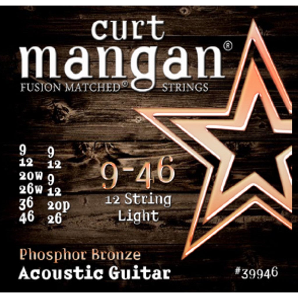 Curt Mangan Phosphor Bronze 9-46 12-String Light 12-String Acoustic Guitar Strings Curt Mangan Phosphor Bronze 9-46 12-String Light 12-String Acoustic Guitar Strings von Curt Mangan