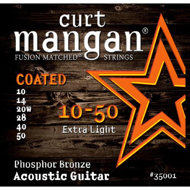 Curt Mangan Phosphor Bronze Coated 10-50 Extra-light Steel-String Acoustic Guitar Strings von Curt Mangan