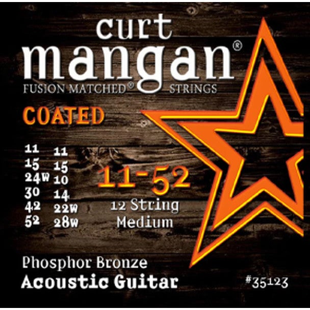 Curt Mangan Phosphor Bronze Coated 11-52 12-String 12-String Acoustic Guitar Strings Curt Mangan Phosphor Bronze Coated 11-52 12-String 12-String Acoustic Guitar Strings von Curt Mangan