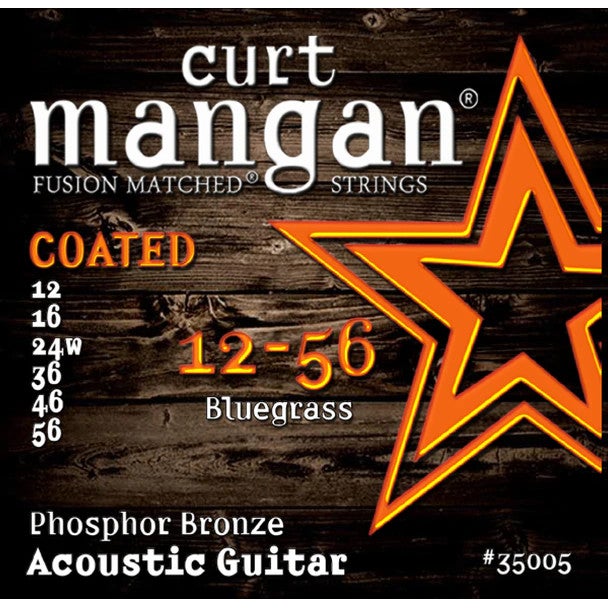 Curt Mangan Phosphor Bronze Coated 12-56 Bluegrass Steel-String Acoustic Guitar Strings von Curt Mangan