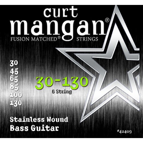 Curt Mangan Stainless 30-130 6-String 6-String Electric Bass Guitar Strings von Curt Mangan