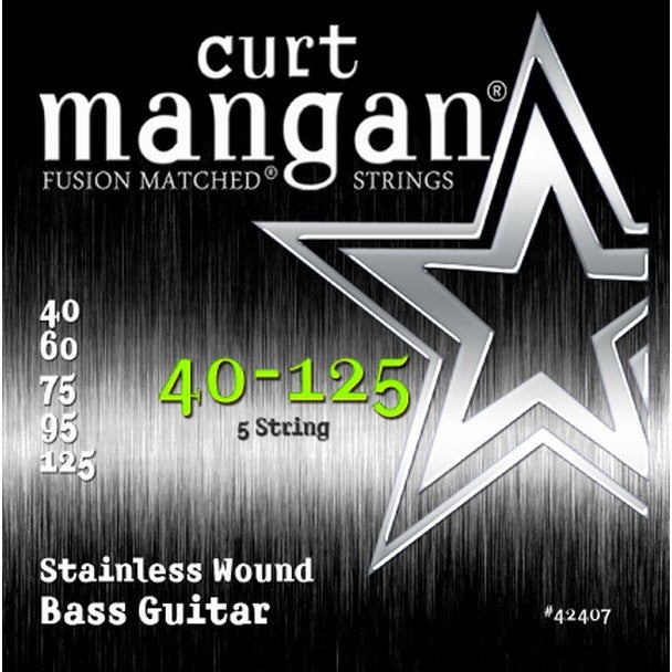 Curt Mangan Stainless 40-125 Light 5-String 5-String Electric Bass Guitar Strings von Curt Mangan