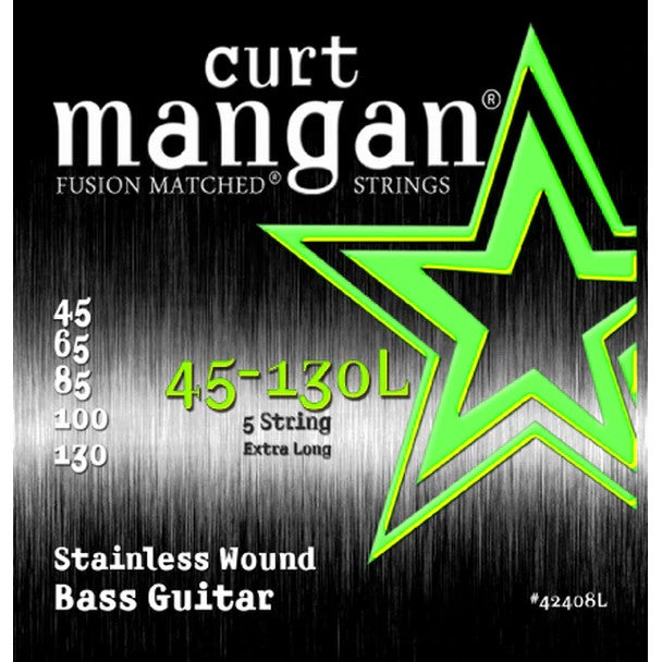 Curt Mangan Stainless 45-130 Ex-Long 5-String 5-String Electric Bass Guitar Strings von Curt Mangan