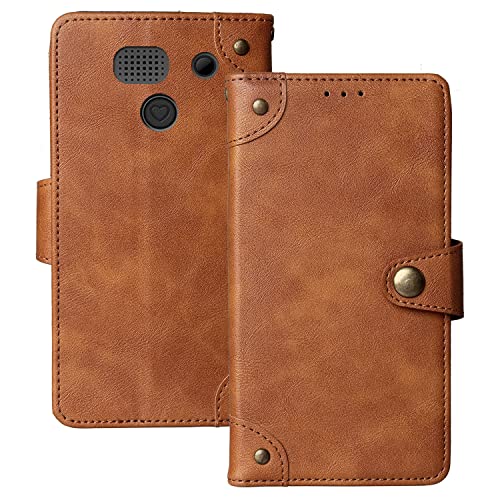 Cuson Retro Flip Braun Echt Leder Tasche Hülle Für Artfone C1+ Seniorenhandy 1.77" Lederhülle Handyhülle Schutz Handytasche Handy Etui Brieftasche Cover Case Abdeckung von Cuson