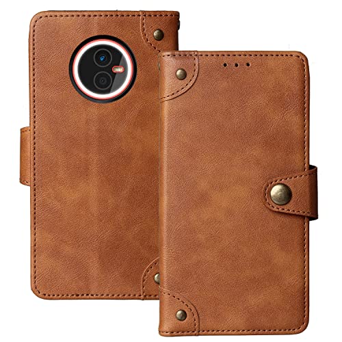 Cuson Retro Flip Braun Echt Leder Tasche Hülle TPU Silikon Für Gigaset GX4 6.1" Lederhülle Handyhülle Schutz Handytasche Handy Etui Brieftasche Cover Case Abdeckung von Cuson