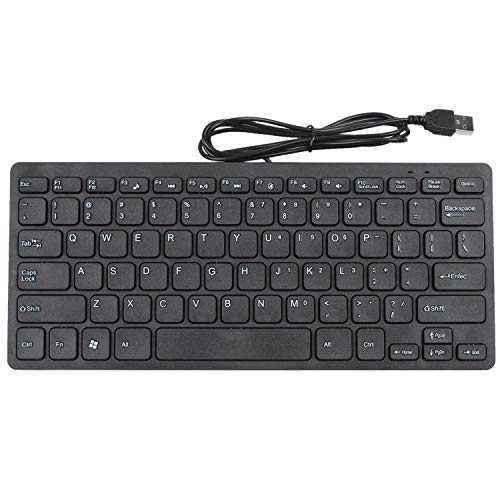 Cusstally Mini-Tastatur, kabelgebunden, USB, Multimedia, 78 Tasten, klein, leise, sehr dünn, für Laptop, PC von Cusstally