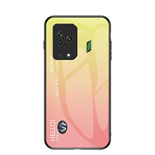 Custodia® Black Shark 5 Hülle,Xiaomi Black Shark 5 Glass Case,Black Shark 5 Stained Glass Cover,Black Shark 5 Gradient Color Case Shell Kompatibel für Xiaomi Black Shark 5 (8) von Custodia