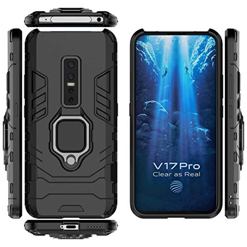 Custodia® Festigkeit Smartphone Hülle mit Kickstand Schutz für vivo V17 Pro(Schwarz) von Custodia