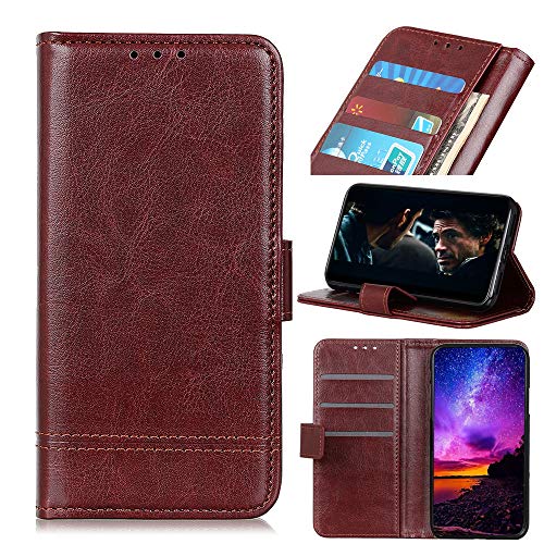 Custodia® Flip Wallet Case für Oppo RX17 Pro/Oppo R17 Pro/Oppo Reno A, Kunstleder Silikon Polycarbonat TPU, braun, Oppo RX17 Pro von Custodia