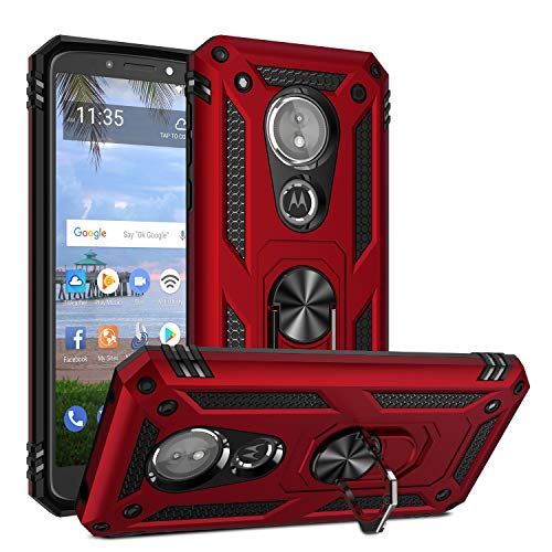 Custodia® Härte Smartphone Hülle mit Ring für Motorola Moto E5, rot, Motorola Moto E5 von Custodia