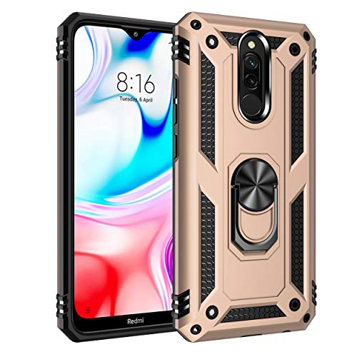 Custodia® Härte Smartphone Hülle mit Ring für Xiaomi Redmi 8, Gold, Xiaomi Redmi 8 von Custodia