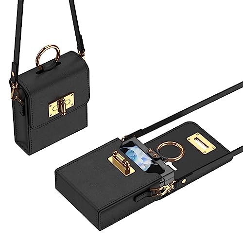 Custodia Hülle Handtasche für Motorola Razr4 Crossbody Bag Handy Umhängetasche + Metal Chain,Mini Rucksack Leder Handyhülle für Motorola Razr 40 Ultra(2) von Custodia