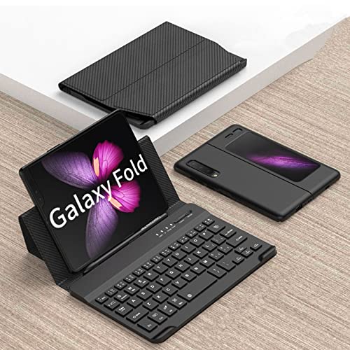 Custodia Hülle für Galaxy Fold Tastatur Klapphüllen Magnetic+Pen Slot+Glasfolie Cover,Keyboard Case Set für Samsung Galaxy Fold(6) von Custodia