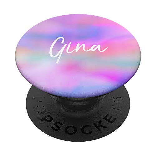 Gina Name Personalisiertes Mädchen Custom Frauen Rosa Schwarz Geschenk PopSockets mit austauschbarem PopGrip von Custom Name Gifts Tags for Women