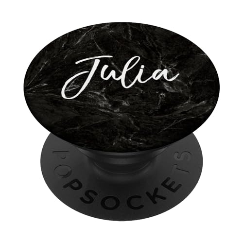 Julia Name personalisiertes Mädchen individuelles Geschenk für Frauen niedlich schwarz PopSockets mit austauschbarem PopGrip von Custom Name Gifts Tags for Women