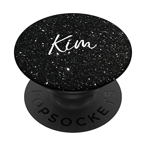 Kim Name, personalisierbar, für Mädchen, Schwarz PopSockets mit austauschbarem PopGrip von Custom Name Gifts Tags for Women